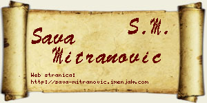 Sava Mitranović vizit kartica